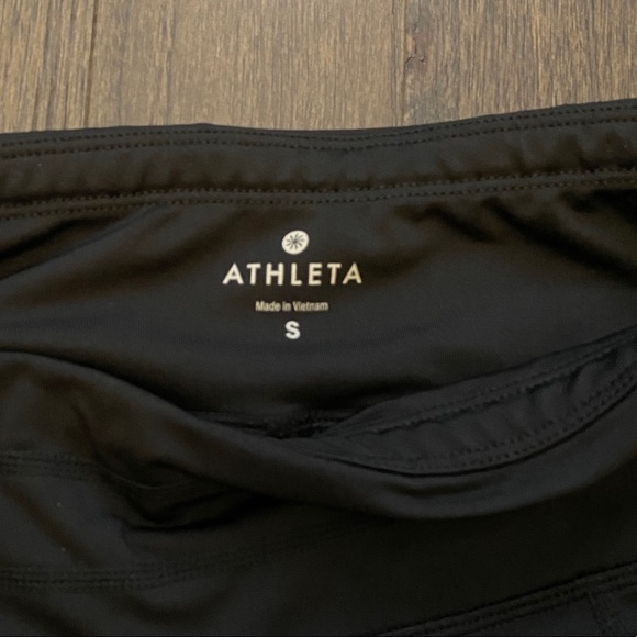Athleta Black Cropped Leggings w/ Mesh Detail - Picture 3 of 3